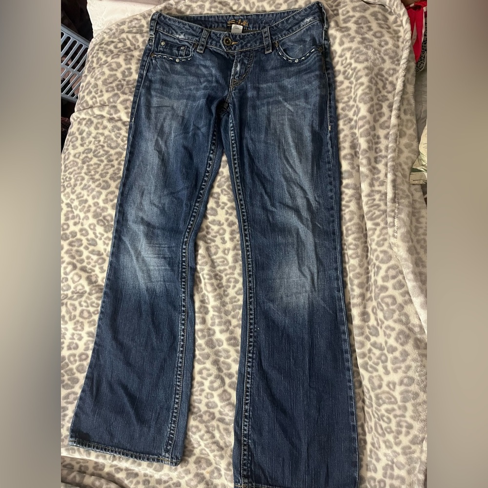RARE Y2K Vintage Silver boot cut Tuesday jeans mildly distressed